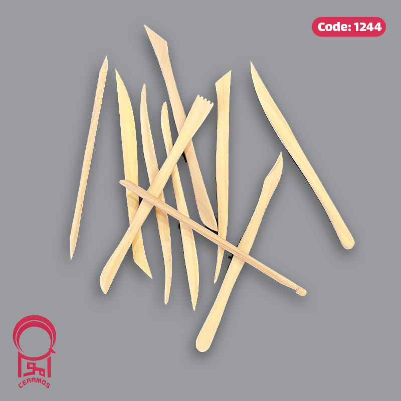 ابزار شکل دهی چوبی ظریف کار با دست - بسته 10 عددی - کد 1244