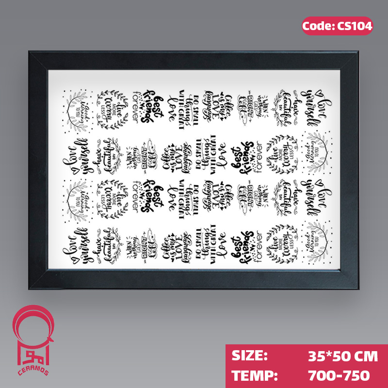 برچسب ترنسفر کوره ای تکست لاتین مشکی - کد CS104